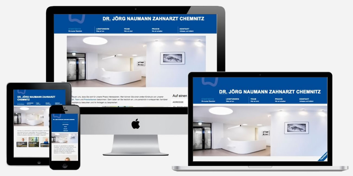 Screenshot Website Zahnarztpraxis Dr. med. Jörg Naumann auf verschiedenen Geräten
